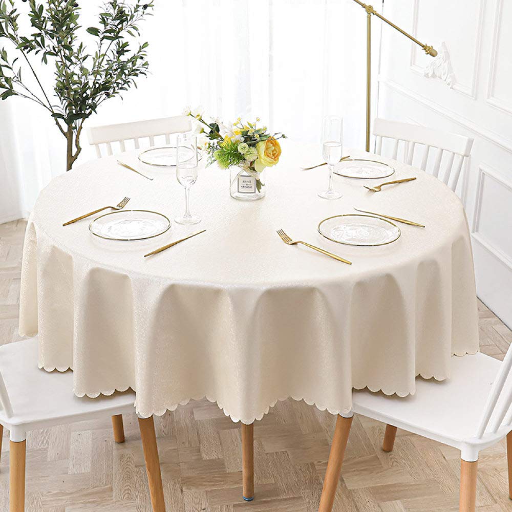 Tafelkleden Rond PVC Antifouling En Waterdicht Restaurant Outdoor Tafelkleden Roomwit-140 cm