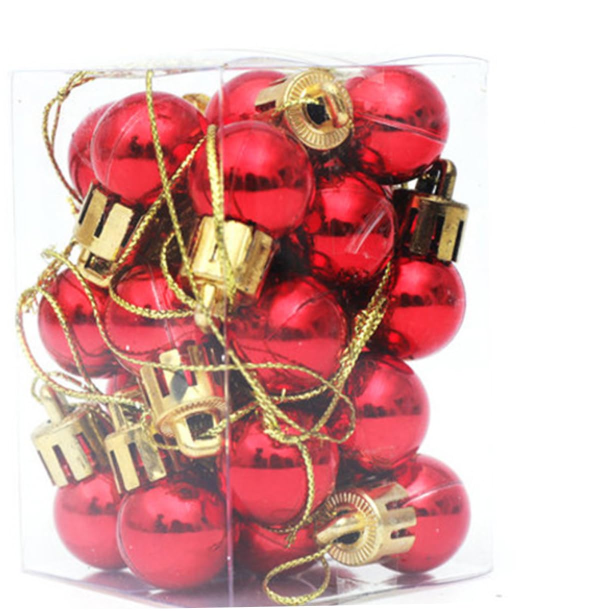 Boules de Noël miniatures rouge KOMBIUDA accessoire suspension sapin maison fete