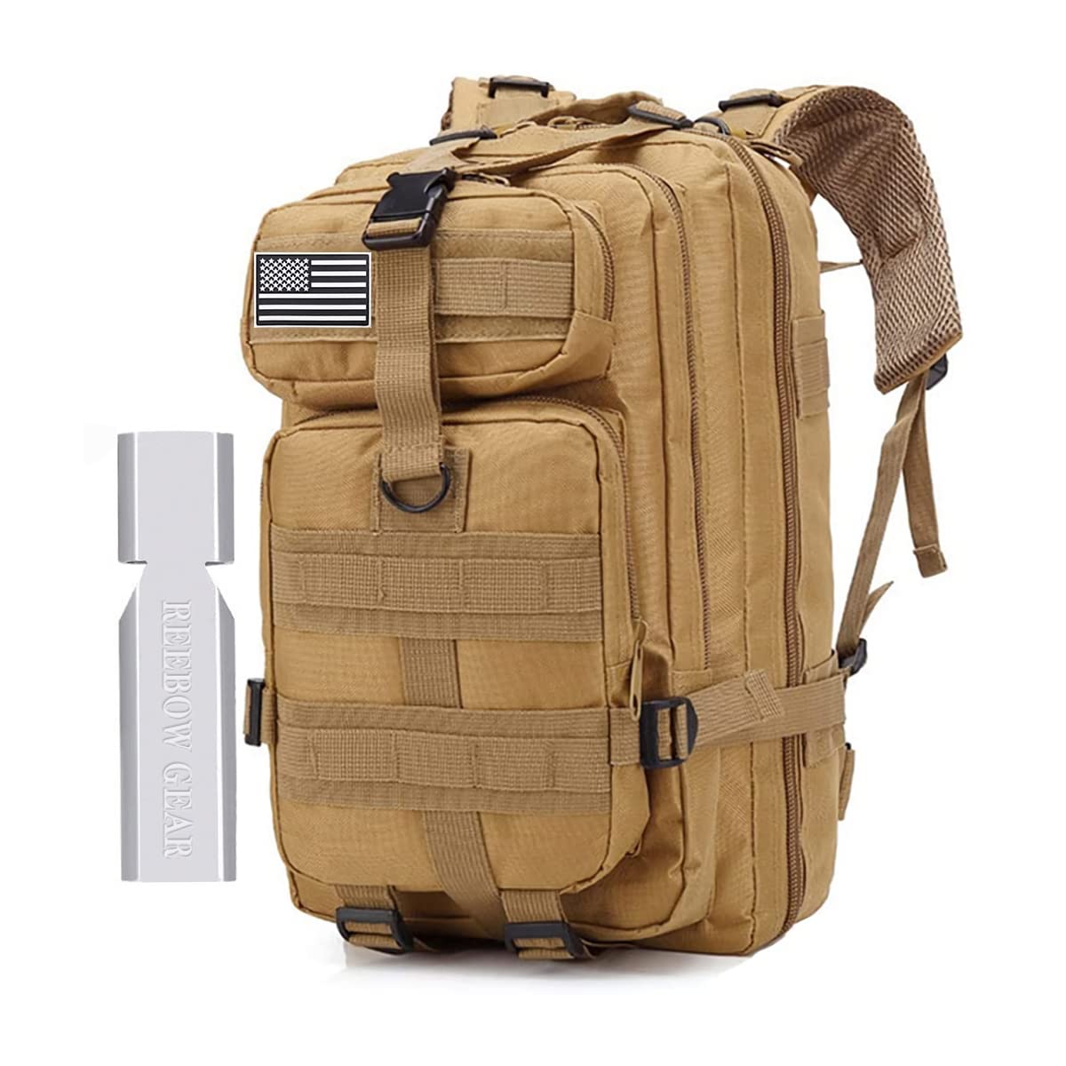 REEBOW GEAR Montañismo Mochila Multifuncional al Aire Libre Mochila táctica de 3 días Mochila táctica Militar Paquete de Asalto para Senderismo Camping Trekking Caza (30L, Khaki)