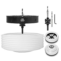 Vista 17 de Sierra de agujero de 6.25 pulgadas para luces empotradas y luces de lata, cortador de agujero de 6-1/4 pulgadas con recogedor de polvo para Naranja