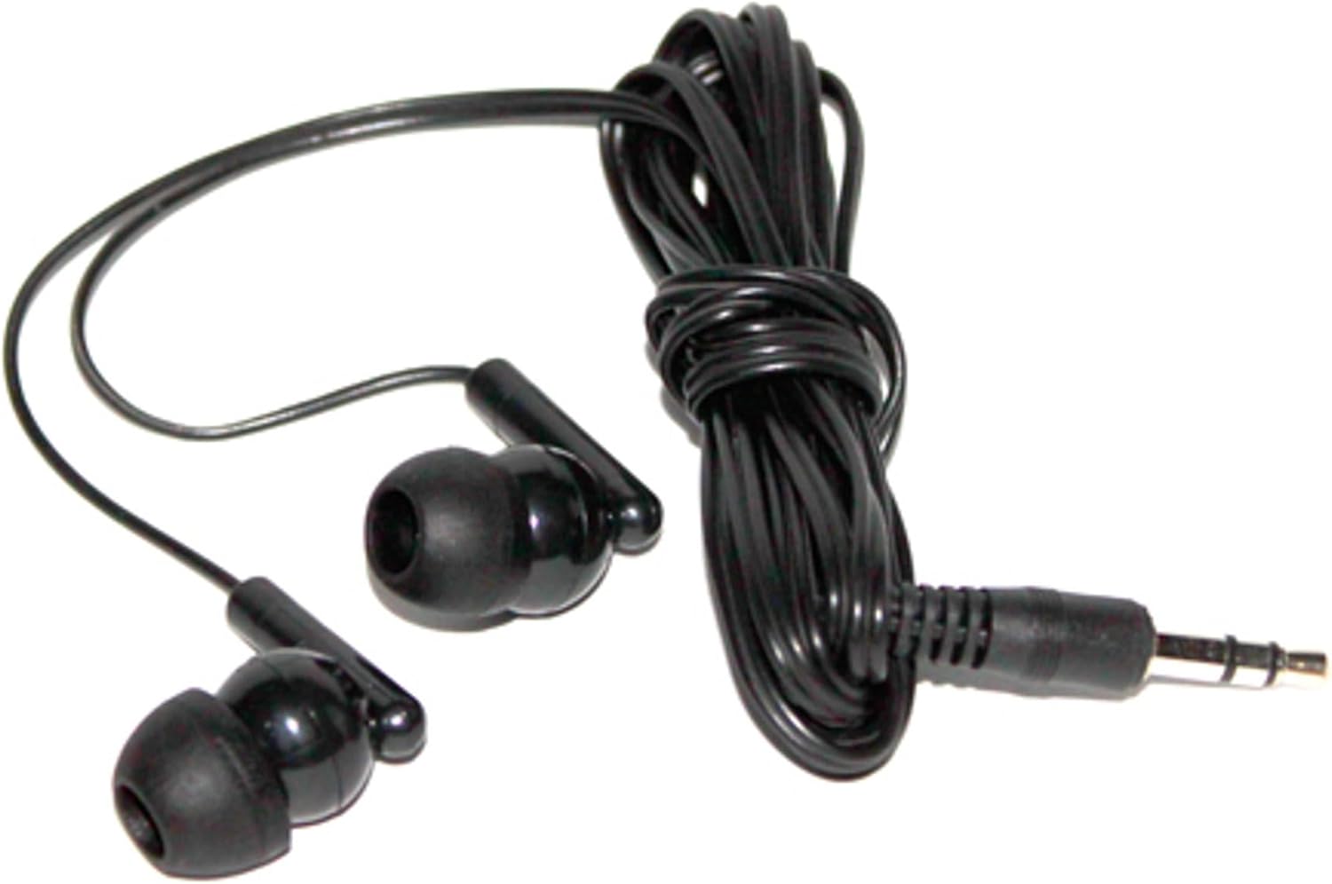 Avid Disposable Earbuds AE-215 Stereo Rubber Tip Bulk Earbuds, Black (500 Pack)