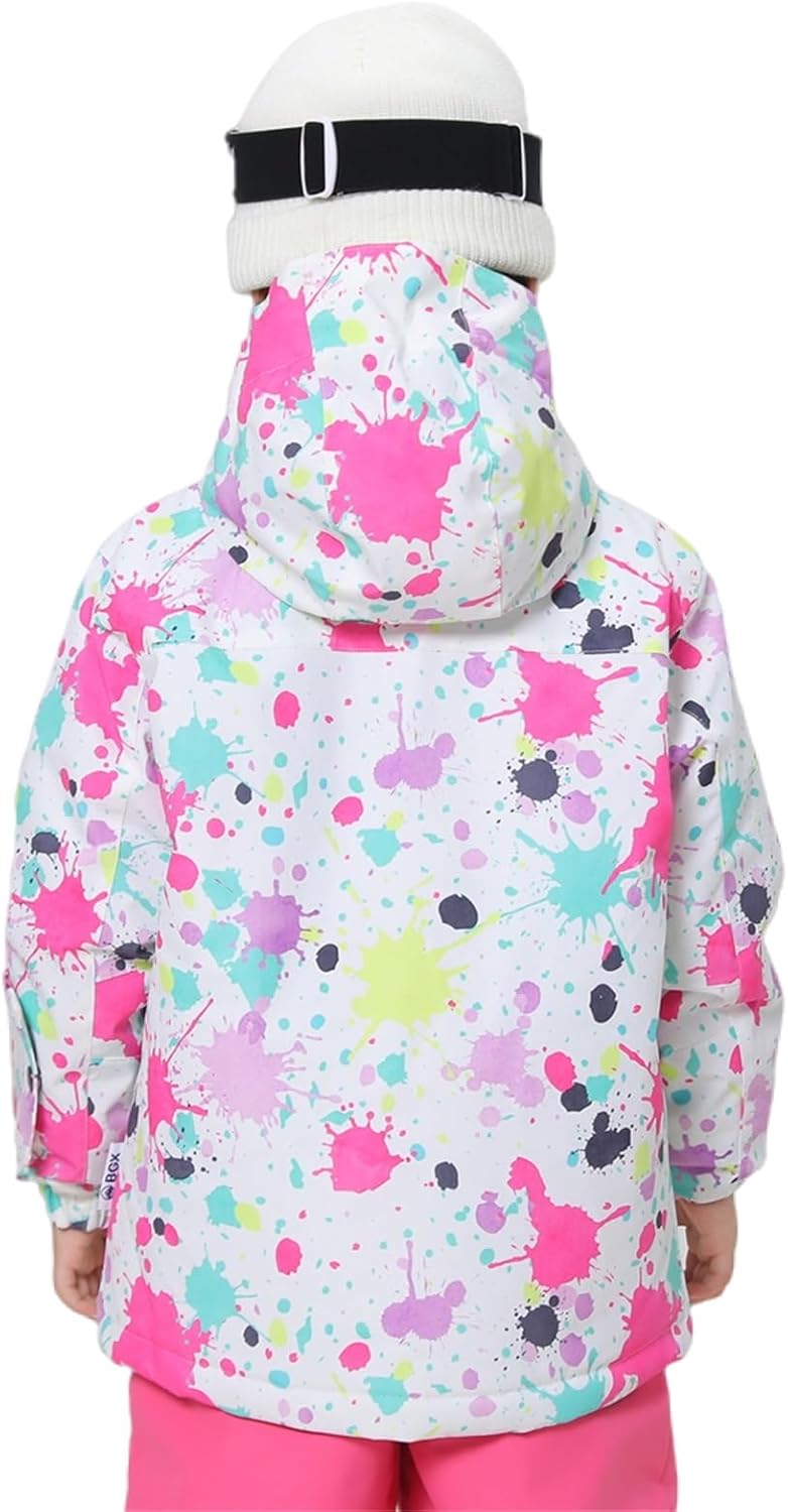 BGX Kids Girls Waterproof Ski Snow Jacket Windproof Winter Jacket Coats Outdoor Snowboarding with Hood - Image 3