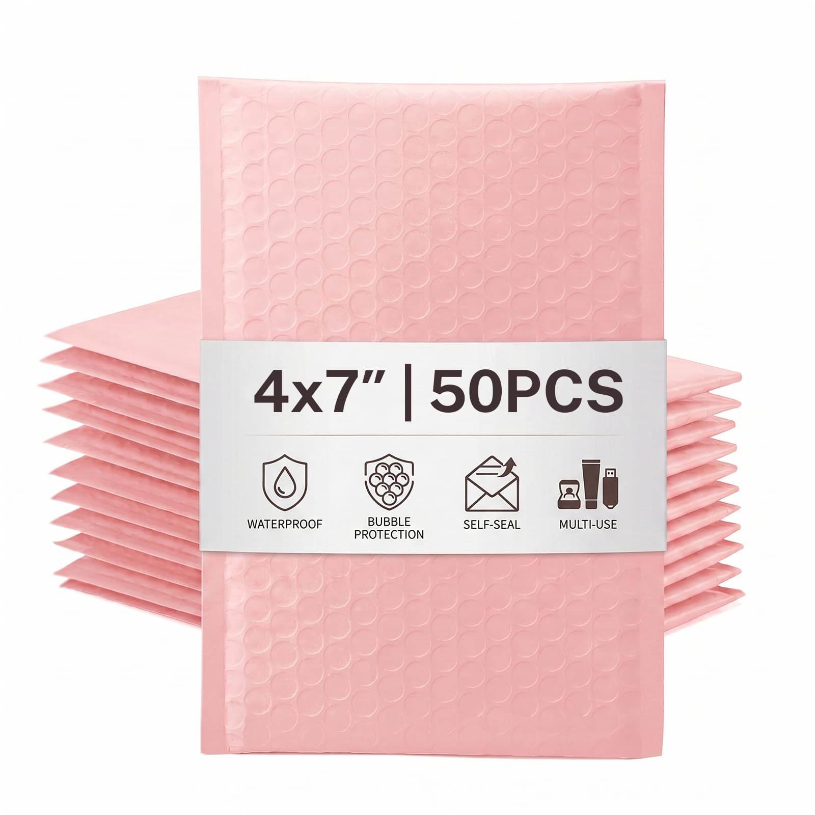 Switory 50piezas bolsa de burbujas, 10,2x17,8cm Sobres acolchados a granel, Bolsas Polymailer con forro de burbujas para envío, empaquetado, Envío por correo autoadhesivo