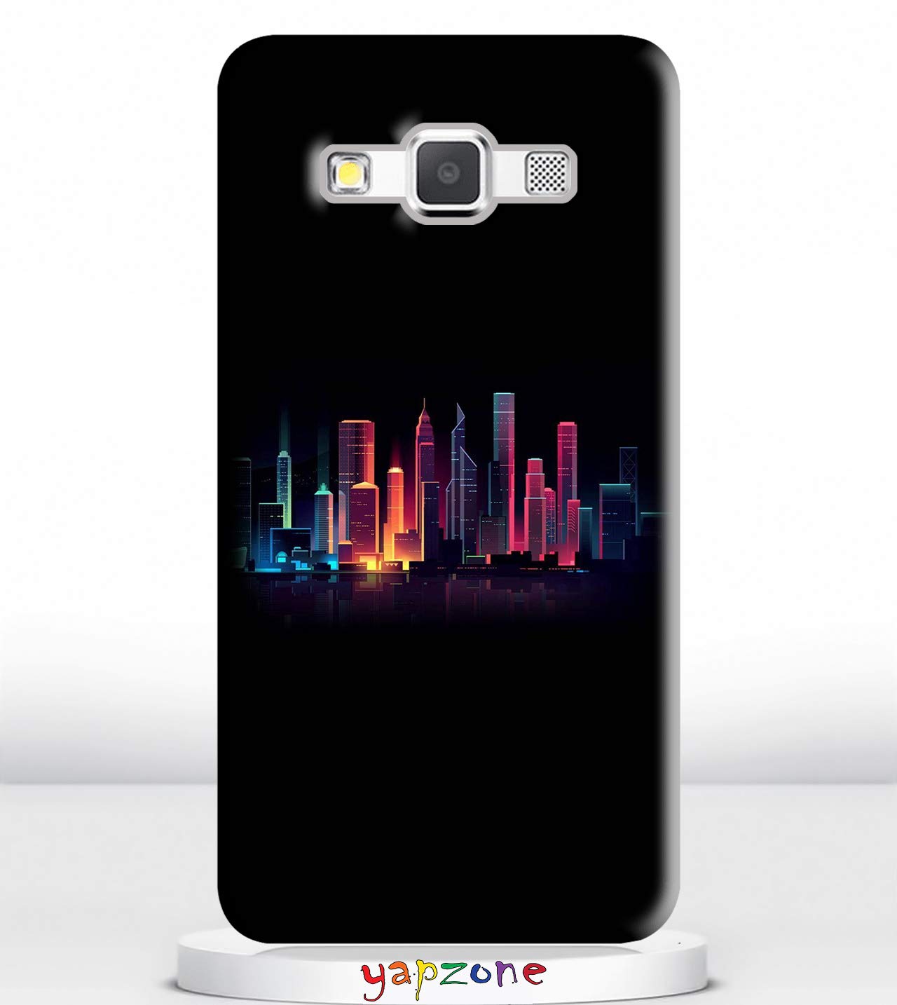 YAPZONE Beautiful Colorful Buildings on Black Background Designer