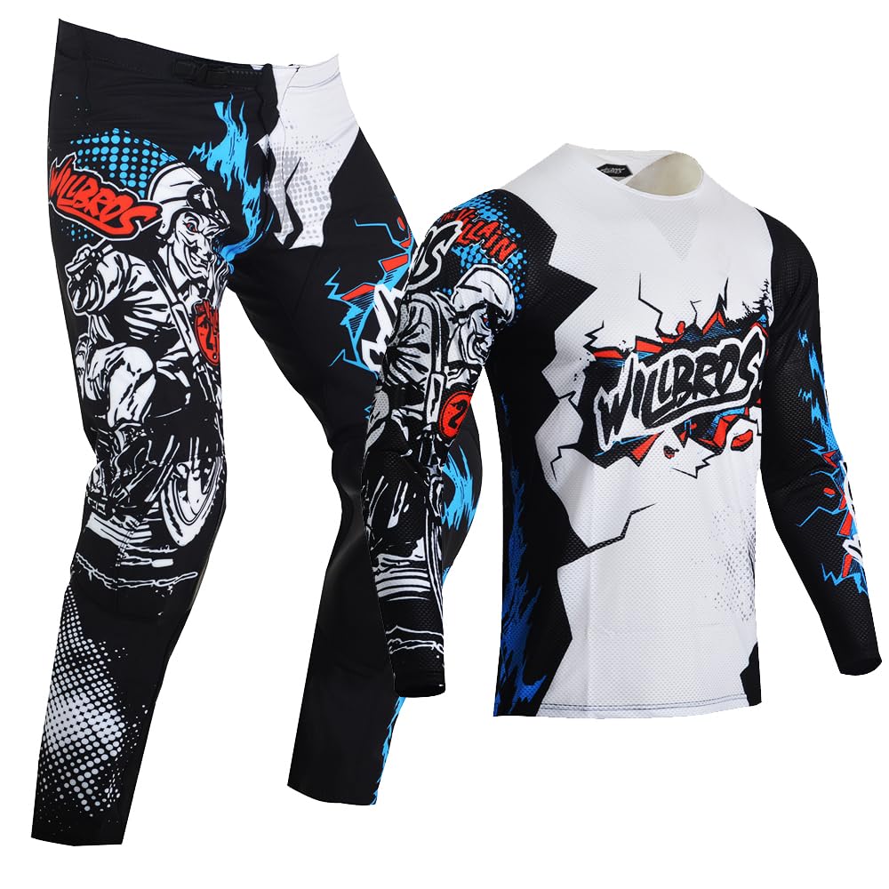 Jugend Motocross Hose und Jersey Kombination für Kinder Jungen MX Fahrrad Motorrad Offroad Rennen Enduro MTB ATV Sport
