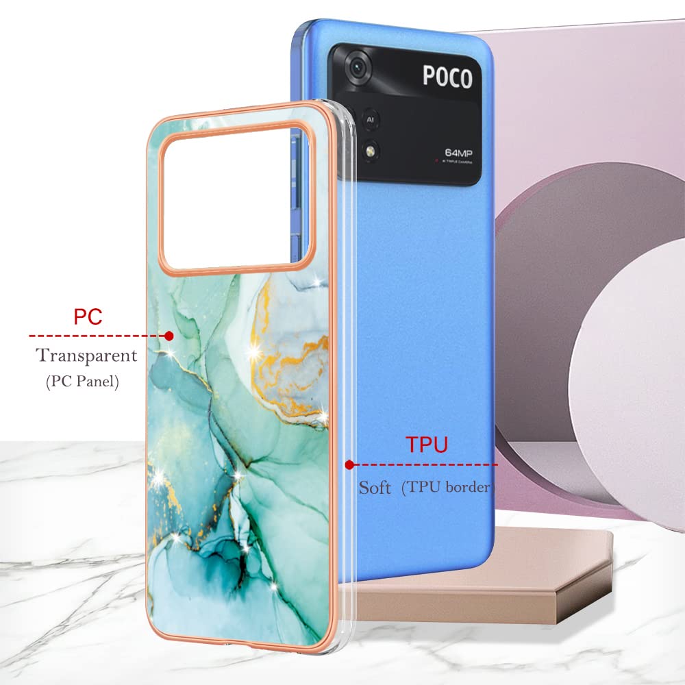 Custodia Elegante POCO M4 Pro Custodia Sottile In Silicone Fibra Di Carbonio Per Xiaomi POCO M4 Pro 5G - Antiurto, Elegante Nera/blu Custodia Pixfab Ibrida