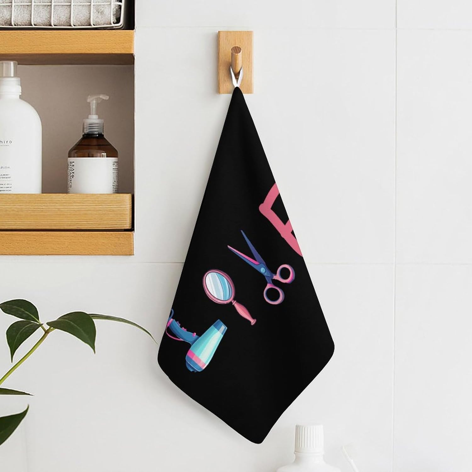 Hairdresser Hairstylist Love Barber Tool Hand Towels for Bathroom Kitchen Towels Small Towel Handkerchiefs with Hanging Loop 4PCS