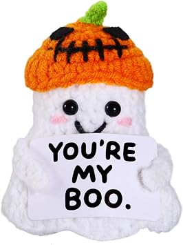 YOU ARE MY BOO Gifts for Boyfriend Girlfriend Boo Basket Stuffers for Women | Halloween Crochet Ghost Gifts for Women Men Adults, Goth Anniversary Spooky Gift for Husband from Wife Gothic Halloween Decor