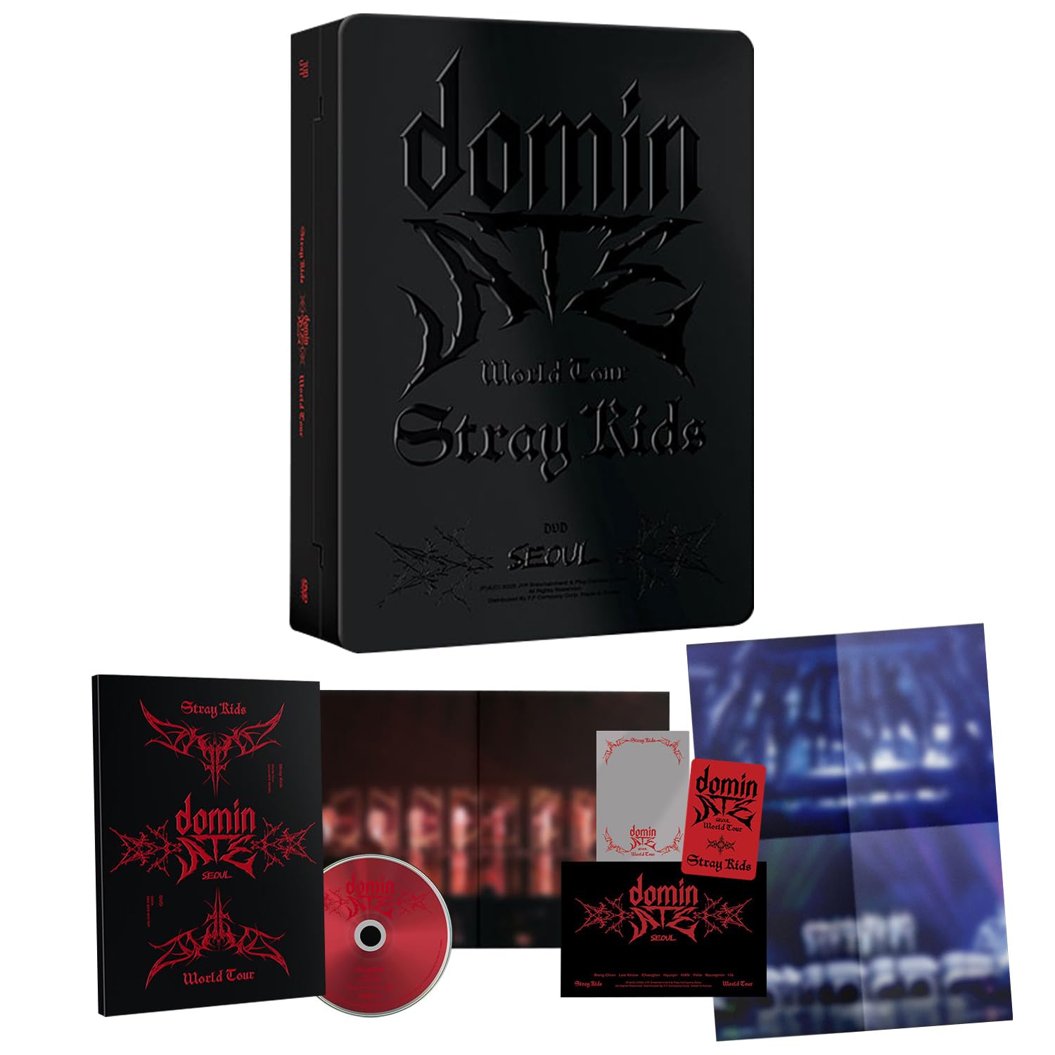 World Tour [dominATE SEOUL] DVD Out Case + Photobook + Digipack + Discs + Folded Poster + Holographic Postcard + 2 Pin Badges + 5 Extra Photocards Official K-POP Sealed Album [DVD AUDIO]