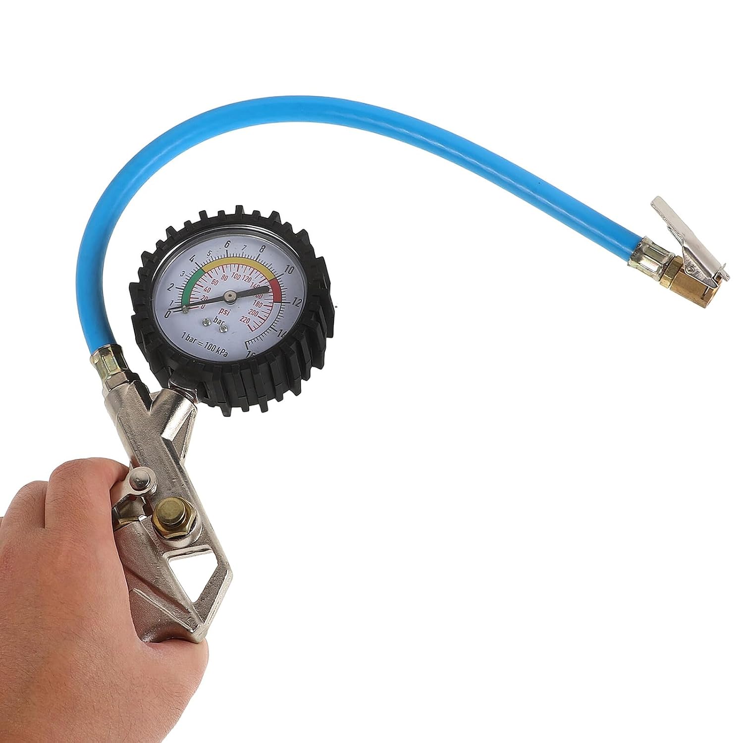 Digital Tire Pressure Gauge with Glow Dial and Brass Air Chuck Mechanical and Electronic Psi Meter for Car and Truck Tire Measurement with Large Display and Quick Connect Coupler
