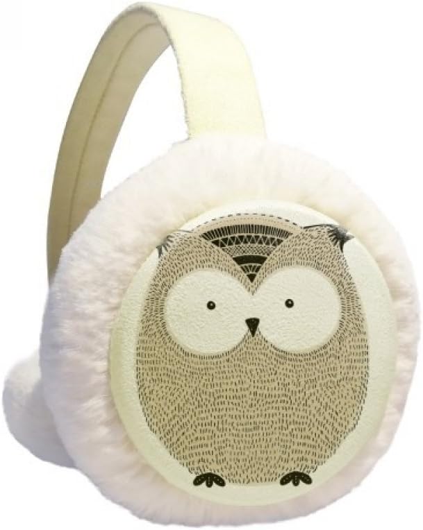 Simplicity Style Chubby Owl Winter Earmuffs Ear Warmers Faux Fur Foldable Plush Outdoor Gift
