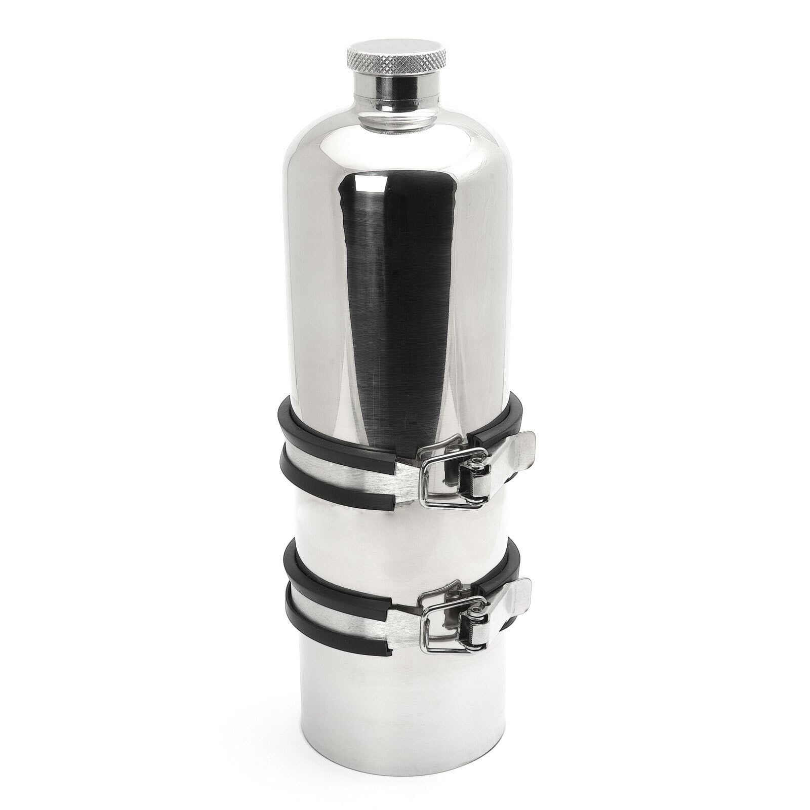 Benzin Reserveflasche Edelstahl Poliert mit Halter 1,5l