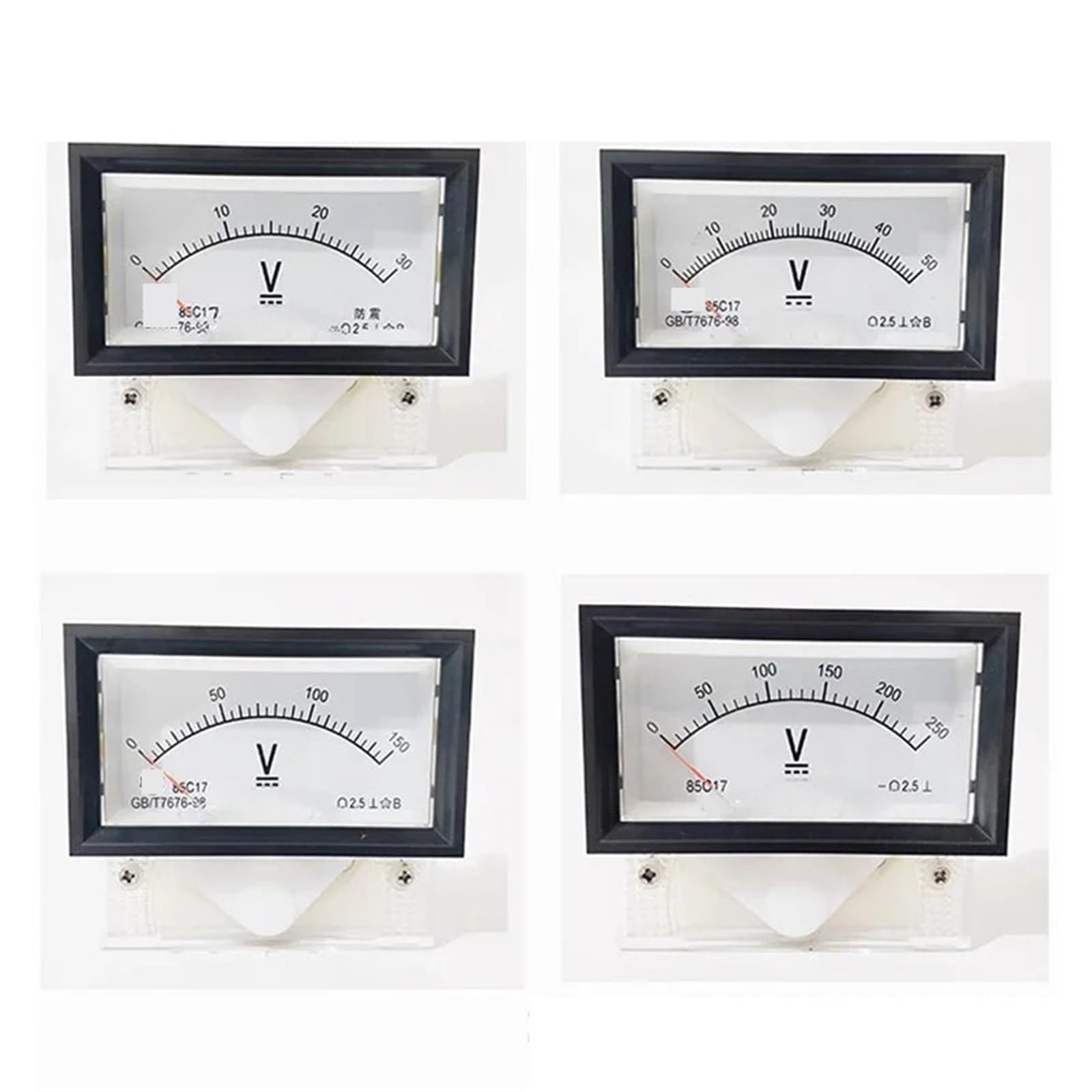 Prostokątny analogowy miernik napięcia 85C17 DC 5 V 10 V 15 V 25 V 30 V 45 V 50 V 75 V 70 x 40 mm 1 szt. (5 V)