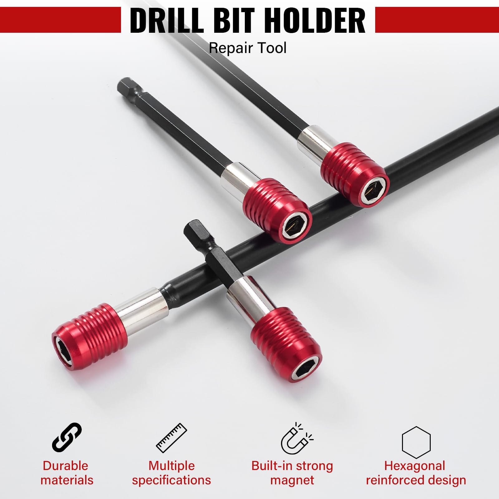 Magnetic Drill Bit Extensions - 4 Pcs Set -3