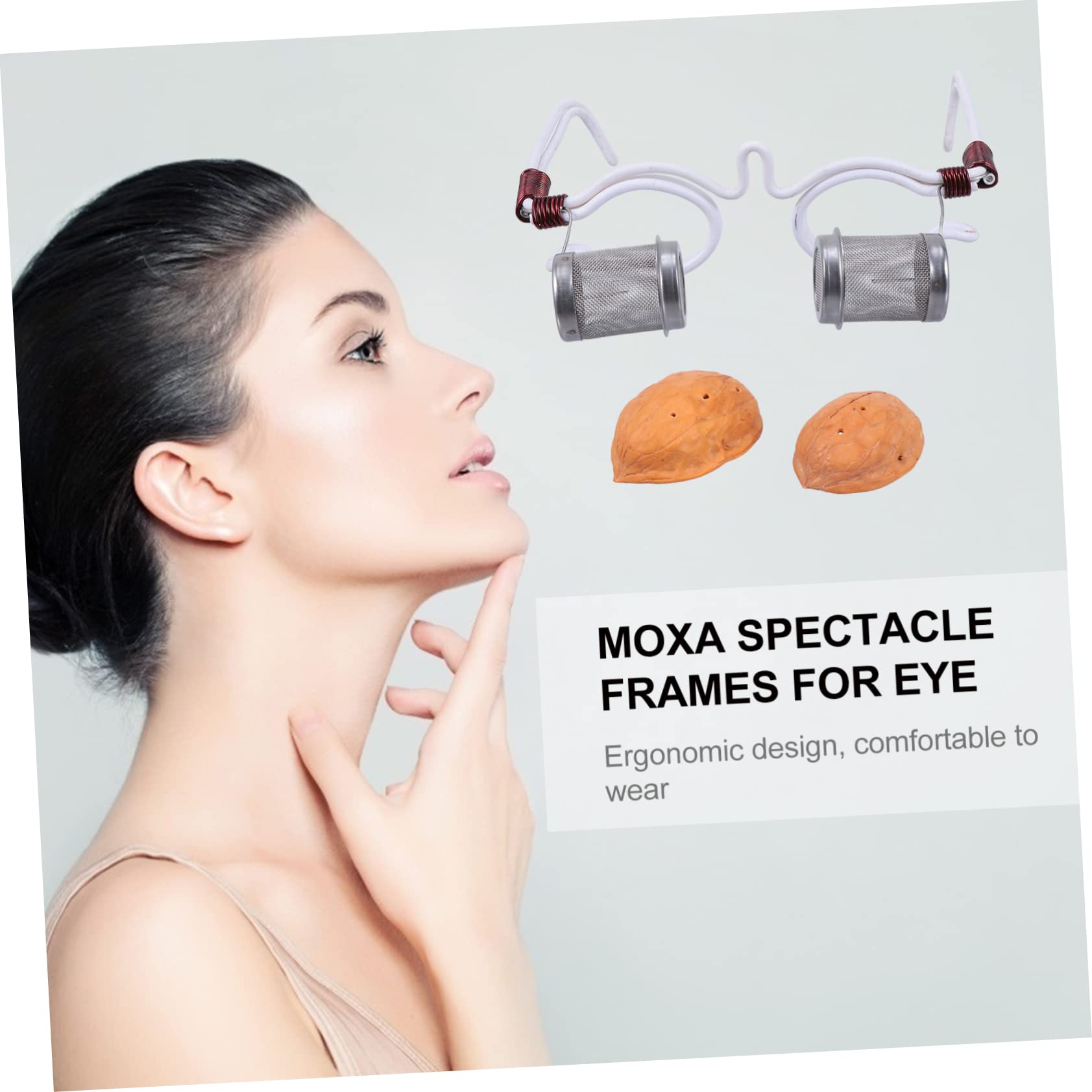 Healeved 5 Pezzi Dispositivo Per Moxibustione Per Gli Occhi Occhiali Di Protezione Per Gli Occhi Strumenti Per Massaggio Viso Infermieristico Moxa Noce Agopuntura Occhi Dispositivo Per