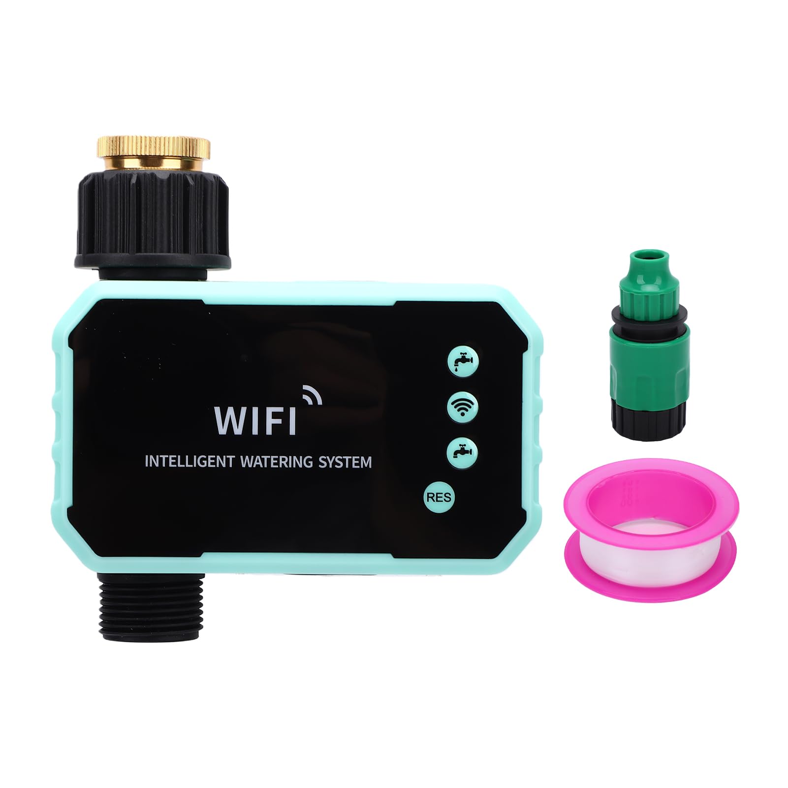 Asixxsix Programmatore Irrigazione Solare WiFi Intelligente con Controllo | Timer per irrigazione ad energia solare, timer per irrigazione programmabile, sensore pioggia, connettore con rotazione a
