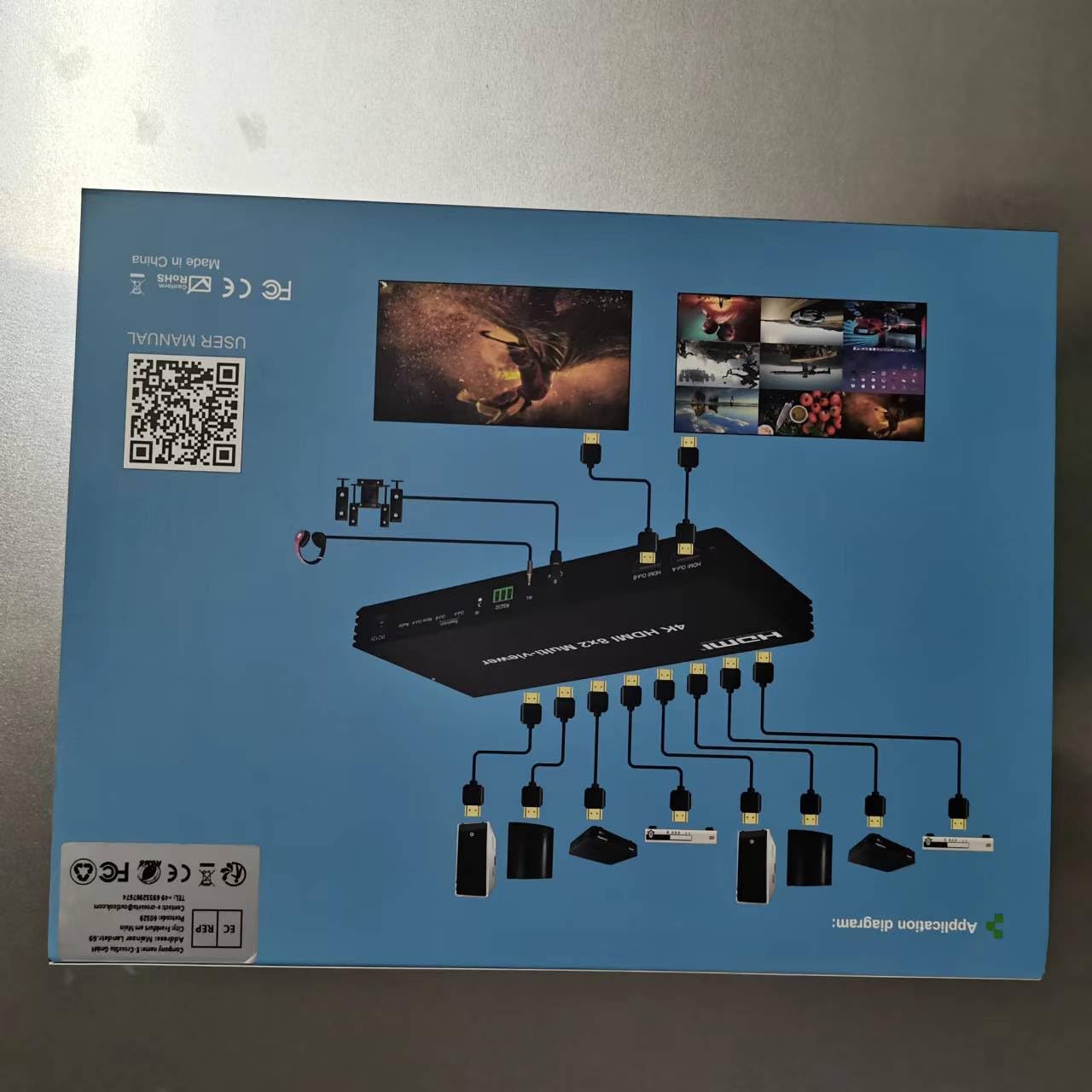 4K 60hz HDMI 8x2 Multi-visor con PIP 8 en 2 Out Doble Pantalla Interruptor sin Costura con Audio Óptico 3,5 mm 2x1 3x1 4x1 5x1 6x1 8x1 Multi-visor