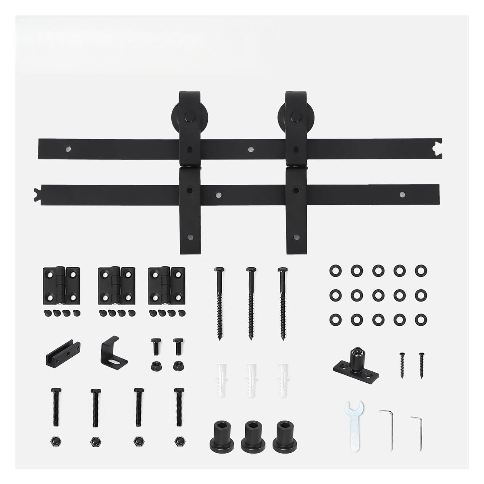 Bi-Folding Barn Door Hardware Sliding Track Kit Heavy Duty (No Wood Door),Smooth Gliding