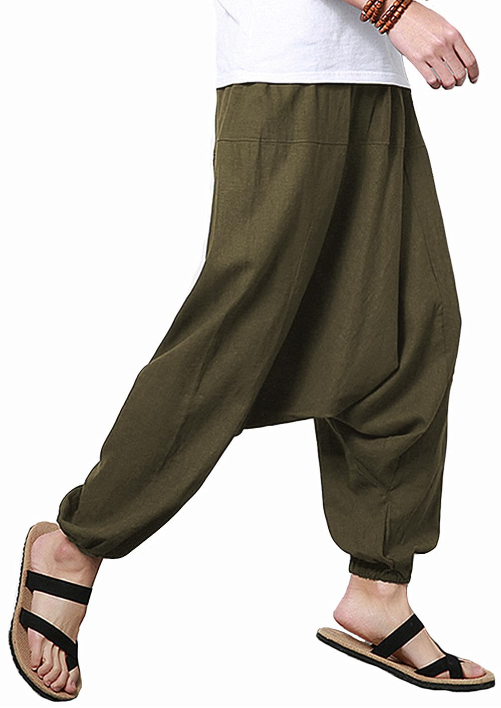 perdontoo Uomo Comodi Cotone Harem Yoga Casual Baggy Hippie Pantaloni