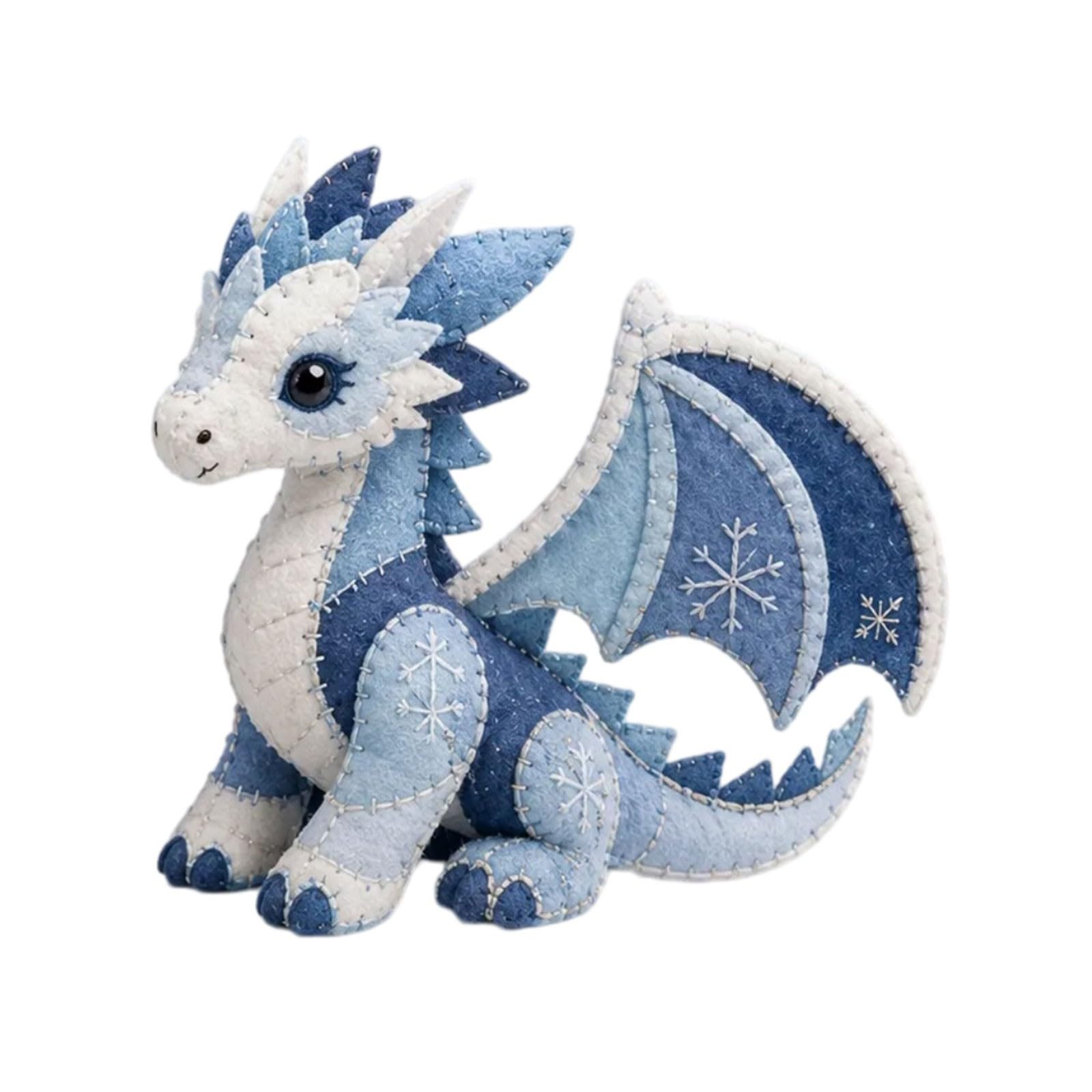 Arctic Winter Guardians DIY Patchwork Kit, Felt Animal DIYSewing Kit, Pre-Cut 3D Mythical Creature DIY Plush Craft Kit, Handmade Stitching Assembly for Beginners, Gift for Home Decoration