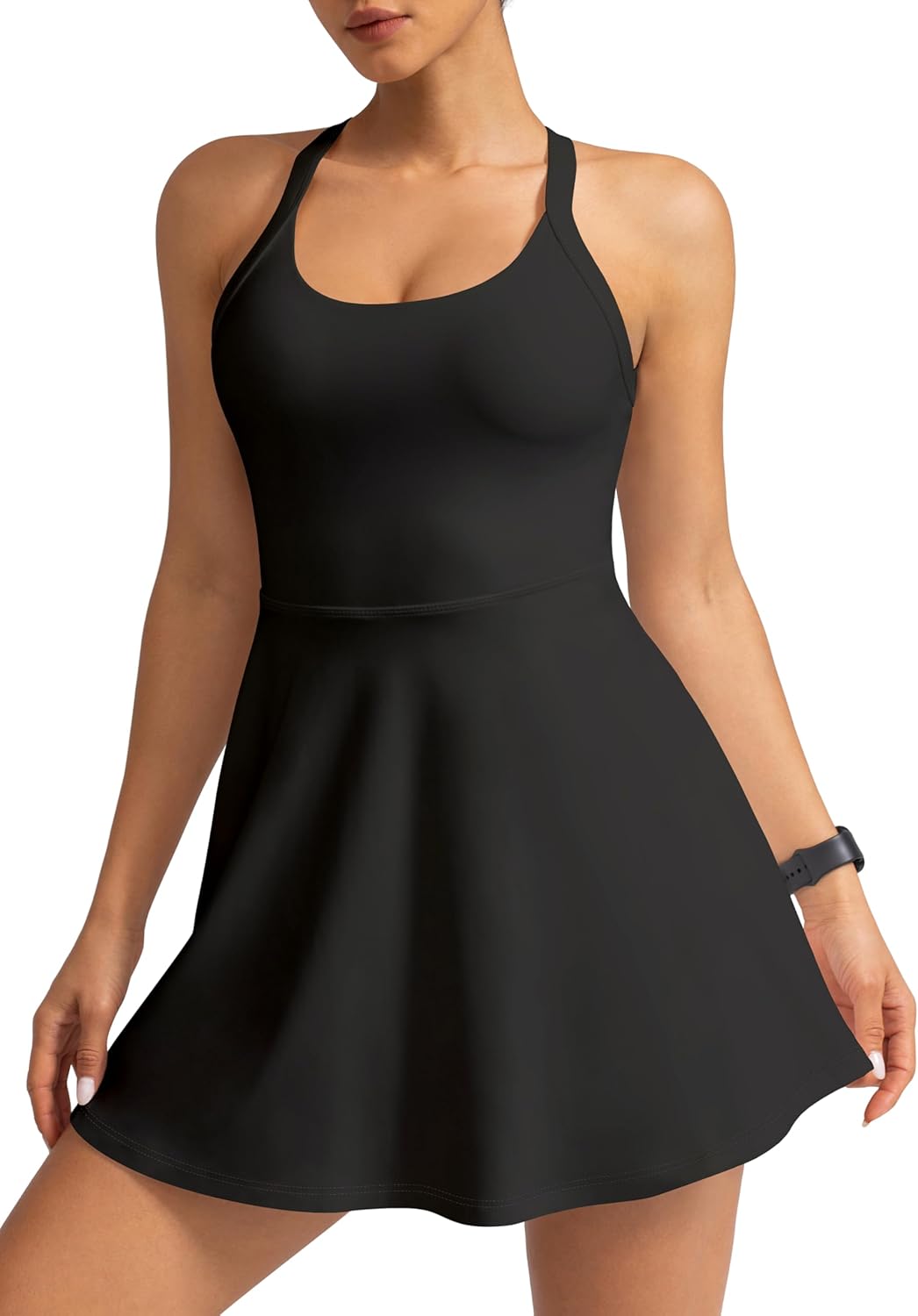 Cut Out Easy Pee Twisted Activewear Tennis Dress for Women - with Built in Shorts and Pockets - Image 2