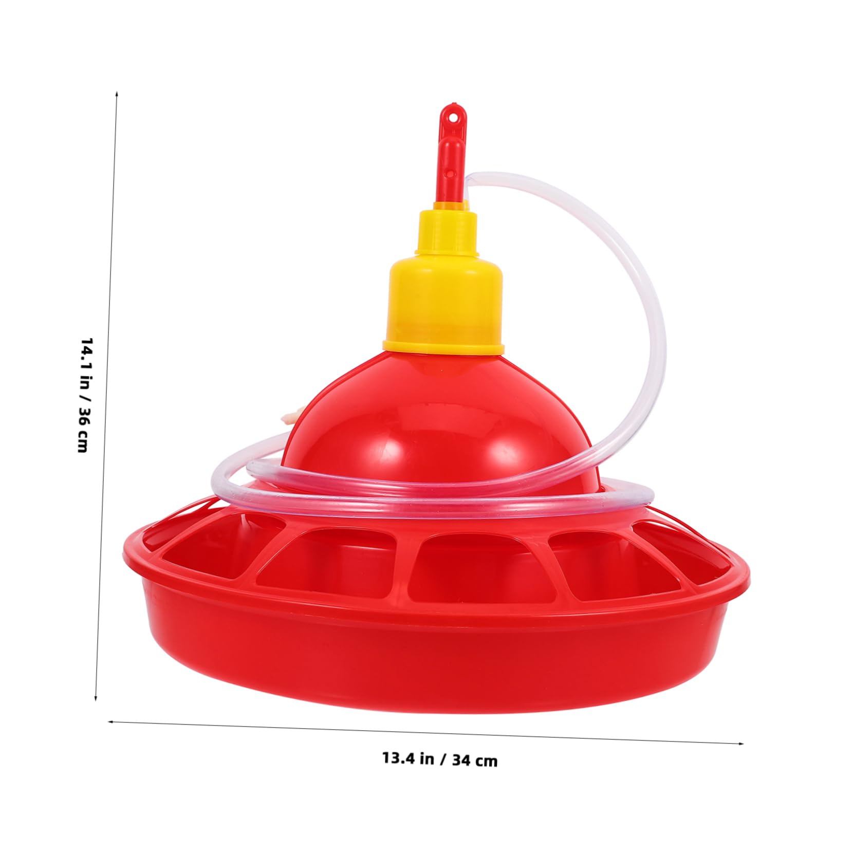Abbeveratoio per Pollame in Plastica Pp Rosso Design Unico e Struttura Robusta, Distributore D'acqua Stabile per Polli e Pappagalli a Casa in Zoo