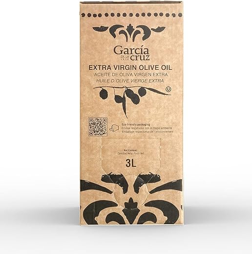 GARCÍA DE LA CRUZ - Extra Virgin Olive Oil, Cooking Oil, Olive Variety, Smooth Body, Origin Spain, Montes de Toledo, Recyclable Packaging, Bag in Box - 3L