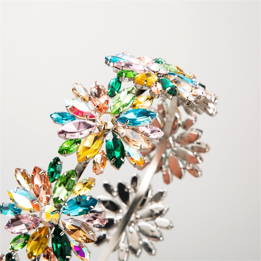 FMURY - Fasce per capelli da donna, in lega resistente, con strass colorati, accessori per capelli