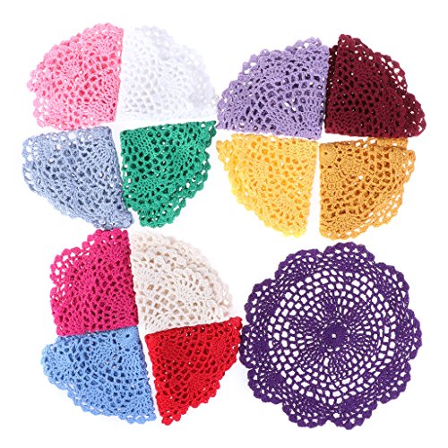 20cm Mug Pad Indeformable Lightweight Cup Placemat Color Crochet Flower Lace Mug Photo Props