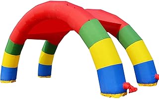 INTBUYING Inflatable Arch Advertising Birthday Party Decoration Arch Strengthen PU Coated Oxford for Event Entrance Rental Advertisement (Twin Arches 26X13 Ft)