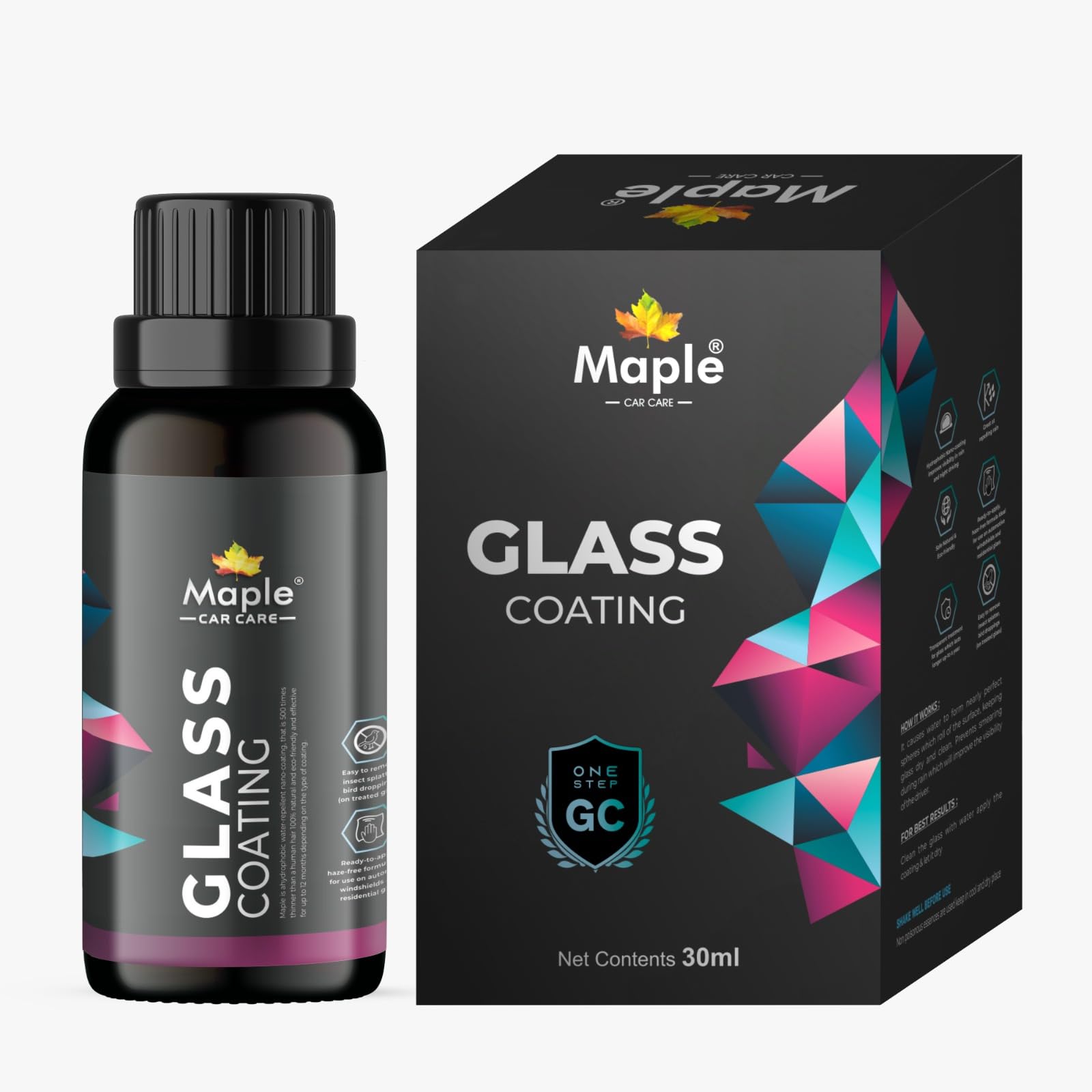 Maple Car Care Glass Coating (30 ml) | Hydrophobic Rain Repellent for Car glass | Car Windshield & Windows Glass Cleaner | Improves Visibility in Rain | Easy-to-Clean Transparent Protection-image-37