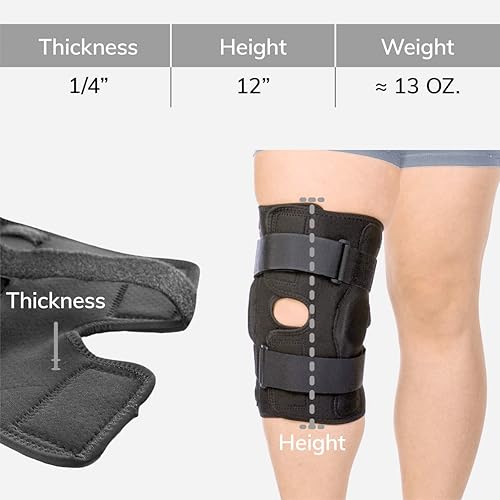 Miniatura 7 de BraceAbility Rodillera rota de menisco ROM  Soporte poscirugía con bisagras de tamaño grande con control de extensión de flexión para bloqueo de