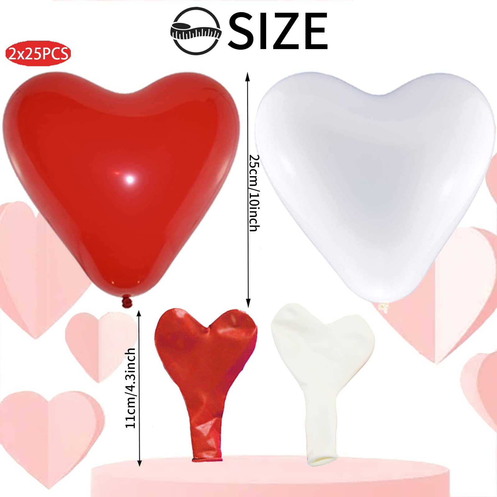 100 ballonnen hartjes rood - Party Balloon Hotels