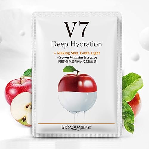 Miniatura 6 de BIOAQUA V7 Hidratación profunda que hace la piel facial de la juventud, siete vitaminas esencia, naranja, kiwi, manzana, fresa, máscara facial