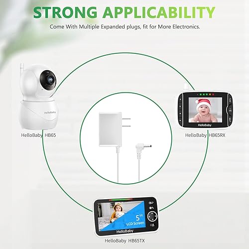 Miniatura 3 de Cargador HB65 compatible con HelloBaby HB65 HB65RX HB65TX monitor cámara reemplazo Hello Baby 5V cable de alimentación