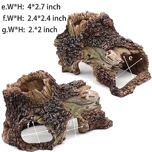 Image of relaqcc Tree Trunk Cave Aquarium Decoration Reptile Cave Climb Hideout Hideaway, Betta Log Resin Wood House Fish Tank Decorations for Betta Fish, Shrimp, Lizards, Leopard Gecko