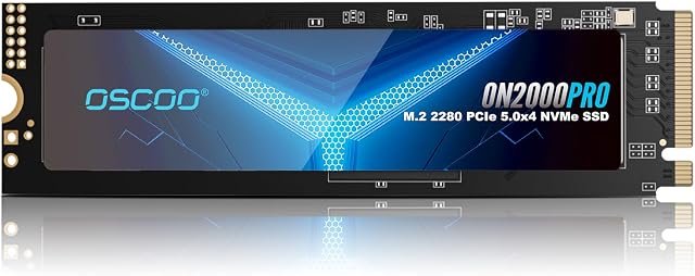 1TB NVMe Gen 5.0 SSD, En haut 13,000MB/s,3D TLC NAND, DRAM Cache, puits de chaleur Graphène, M.2 NVMe PCIe 2280 Gen5x4 SSD pour AI Applications, Jeux, PS5, Ordinateur portable, PC, Postes de travail lourds