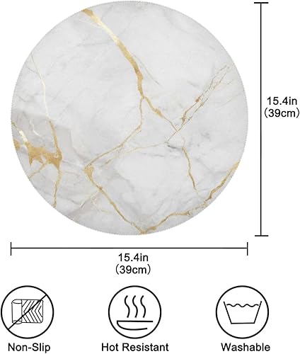 Miniatura 8 de ATTX Manteles individuales redondos para mesa de comedor, manteles individuales circulares, manteles individuales para mesa de cocina, juego de 4,
