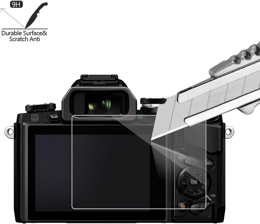 AKWOX (Pack of 3) Tempered Screen Protector for Olympus OM-D E-M10 Mark III II E-M5 Mark II Pen-F E-P5 E-PL8 E-PL7 E-PL9, [0.3mm 2.5D High Definition 9H] Optical LCD Premium Glass Protective Cover