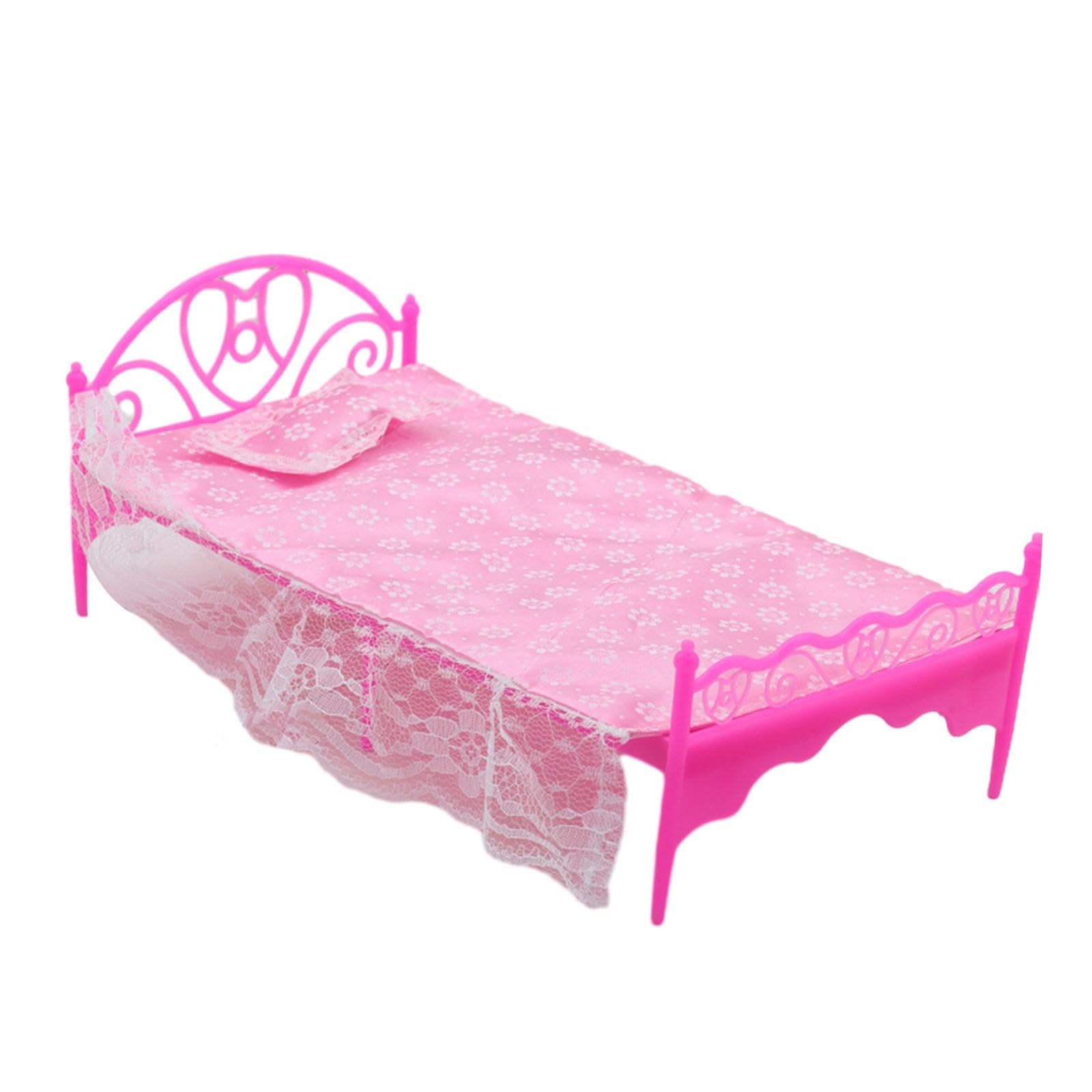 UJEAVETTE Dollhouse Accessories Fashion Doll Bed DIY Scene Ornament Kids Pretend Toy Bedroom Accessory-image-30