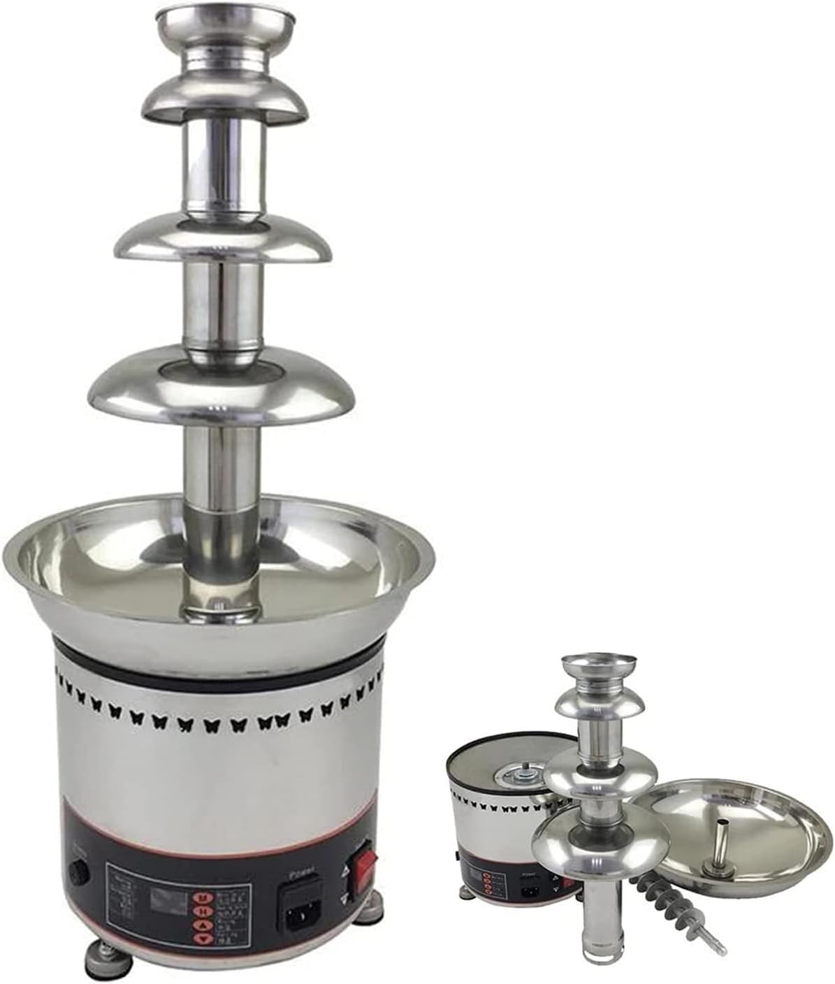 4 Tier Chocolate Fountain Electric Chocolate Fountain Adjustable Temperature for Chocolate Candy Butter Cheese,