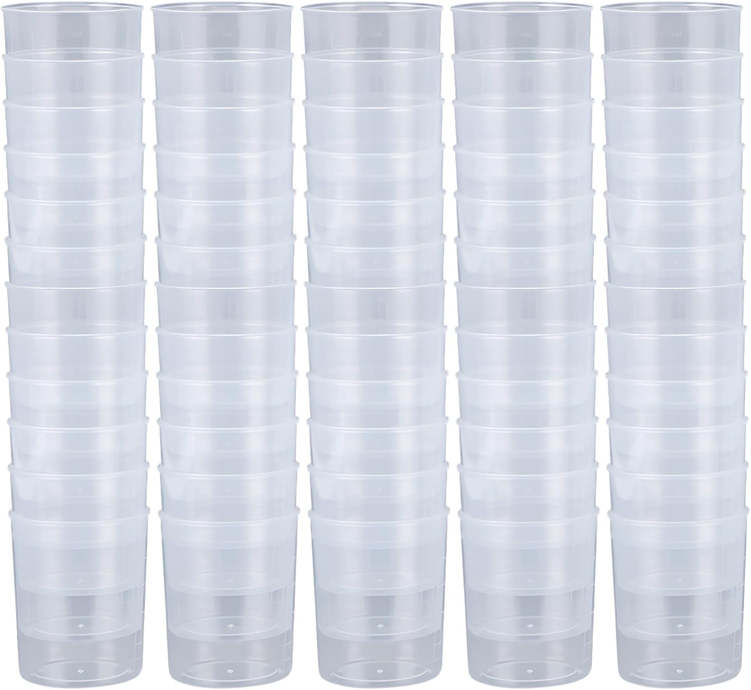100 Plastic Measuring Beakers, 3.4 Oz (100Ml), Clear, Graduated, Thick-Walled, Lab and Craft Containers for Resin, Paint, Essential Oils