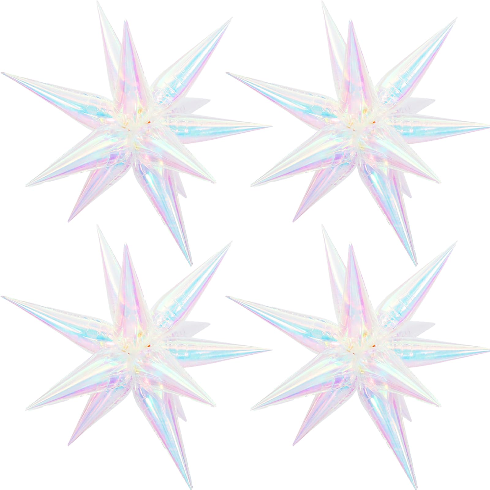 Iridescent Explosion Star Holographic Balloons Star Burst Sparkly Balloons Iridescent Party Decorations Fairy Themed Party Decoration Under the Sea Birthday Party Decor Music Birthday Party Kpop Decor