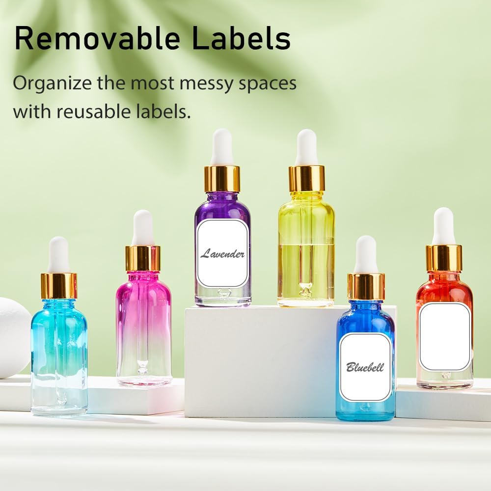 Bumobum 2 oz Dropper Bottle, Glass Eye Dropper Bottles with Golden Top Cap for Essential Oils, 24 Pack Tincture Bottle with Labels and Funnel
