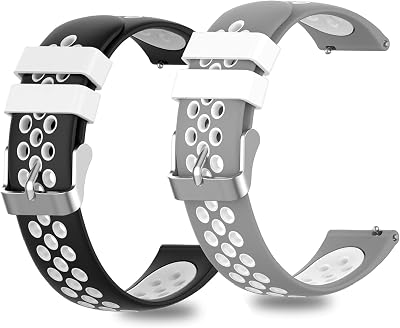 Silicone Watch Bands/Straps for Veryfitpro ID205L/ID205/ID205S/SW023/SW021 Smart Watch Bands Quick Release Replacement Band for Willful ID205L,ID205S,SW020,SW025 Watch(2Pack)