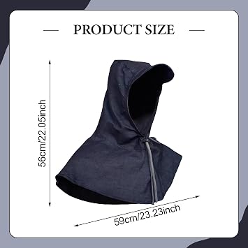 Oshhni Adjustable Windproof Dustproof Welding Hood for Men and Women with Neck and Shoulder Drape, Full Head Cover, with Brim