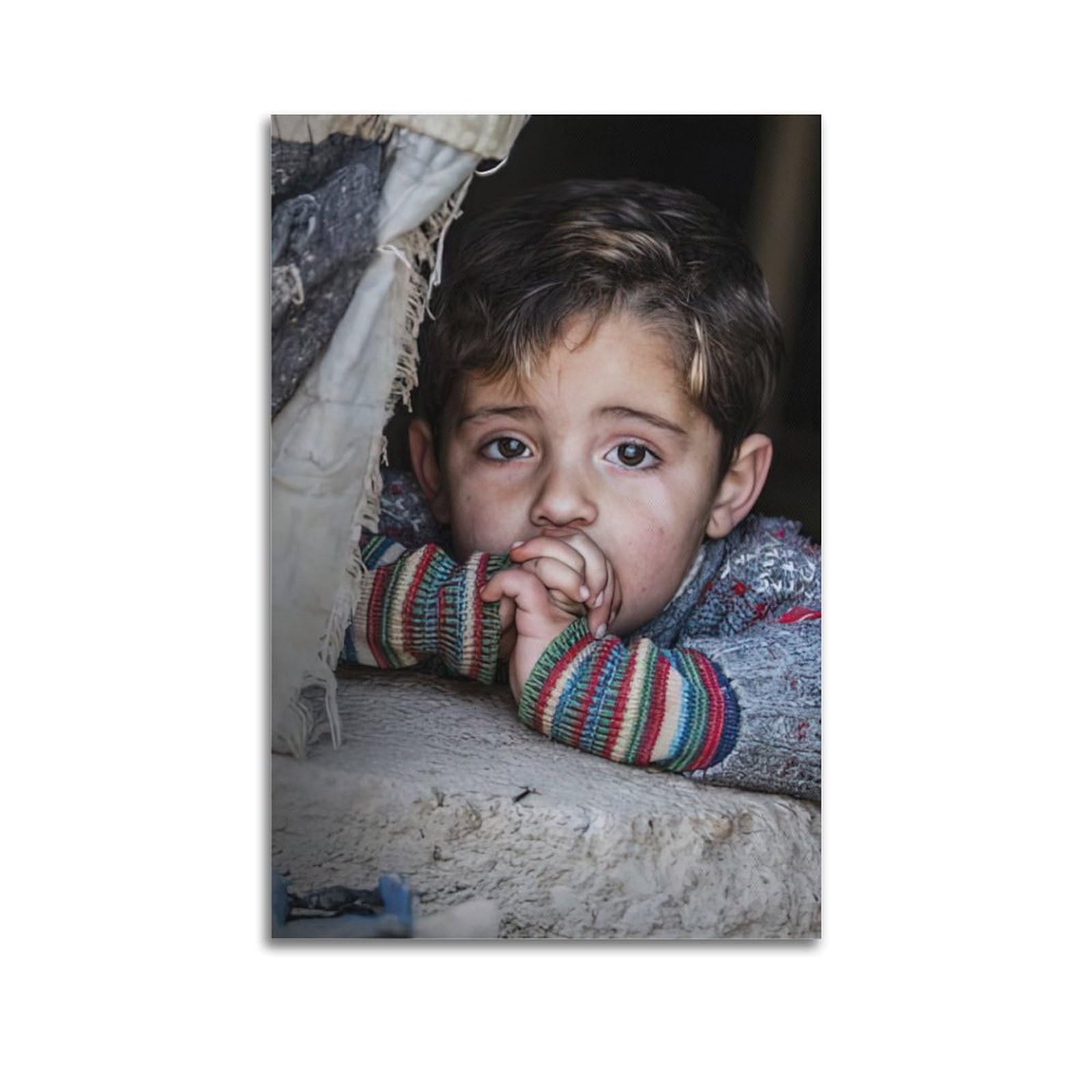XKUGA World Peace Anti War Poster Palestine Gaza Child Refugees Modern Decorative Canvas Prints - Ideal Wall Art for Family, Man Cave, Game Room, Boys & Girls Bedroom 20x30inch(50x75cm)