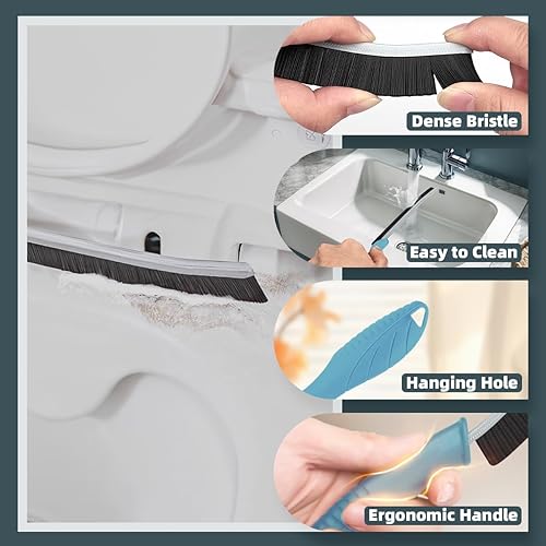 Miniatura 3 de Cepillo de inodoro, 2 piezas de cepillo de limpieza de baño, cepillo de inodoro profundo con agujero para colgar, cepillo de limpieza multifuncional