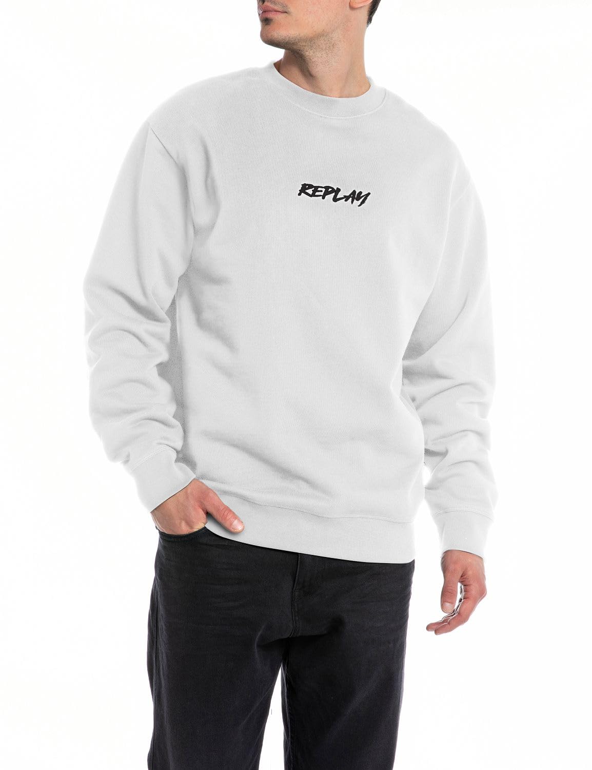 REPLAY M6712, Sudadera Hombre, Blanco (White 001), 3XL