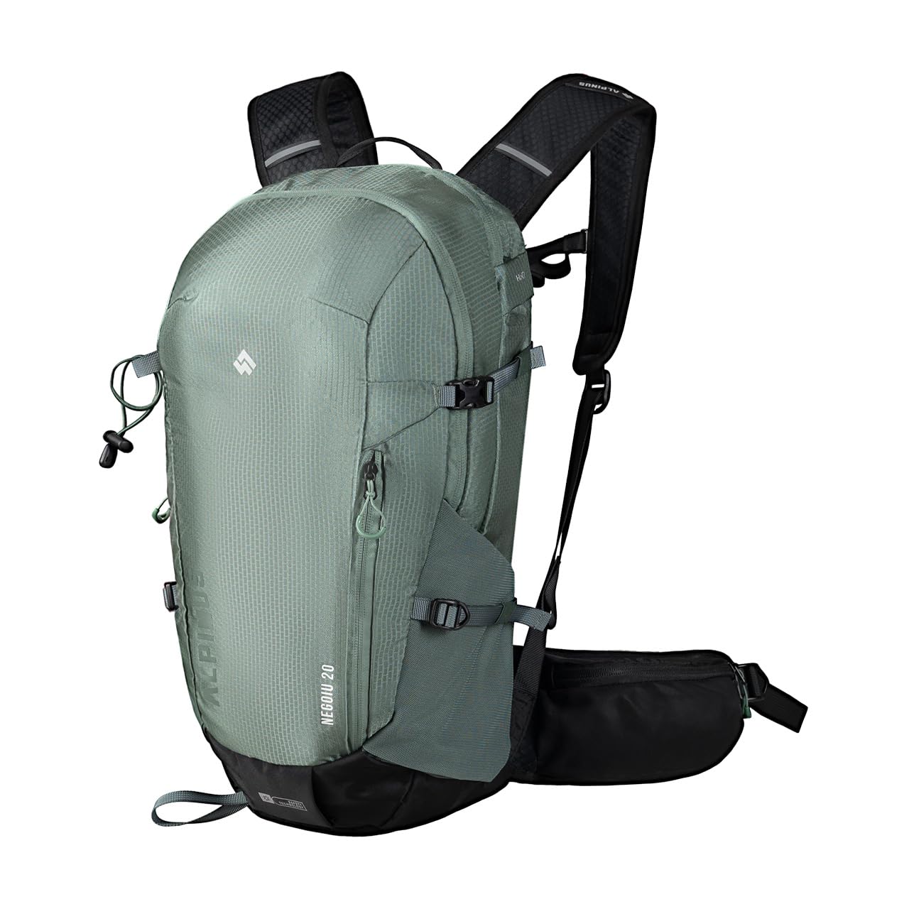 Alpinus - Negoiu 20L Plecak turystyczny, plecak sportowy i outdoorowy, trekkingowy z materiału odpornego na ścieranie, na jednodniowe wycieczki, plecaki turystyczne, ergonomiczny- szałwiowy zielony